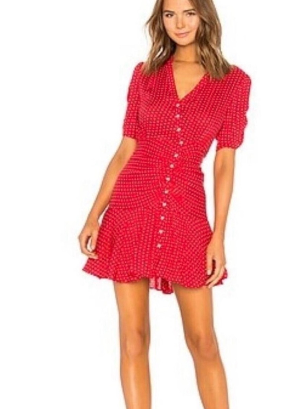 EUC Free People Polka Dot Button-Front Dress